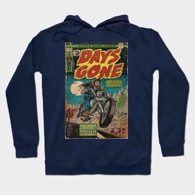 Mayhem at 180mph - Days Gone fan art comic cover Hoodie by MarkScicluna